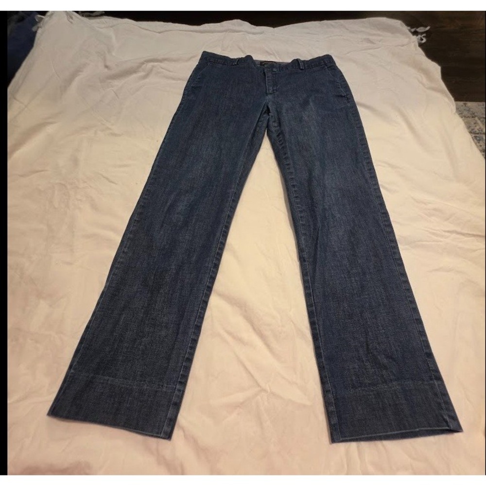 Banana Republic Avery Straight Leg Trousers Dark Wash Denim Blue Pants Size 8/29